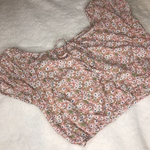 2 FOR $10. PINK FLOWER CROP TOP